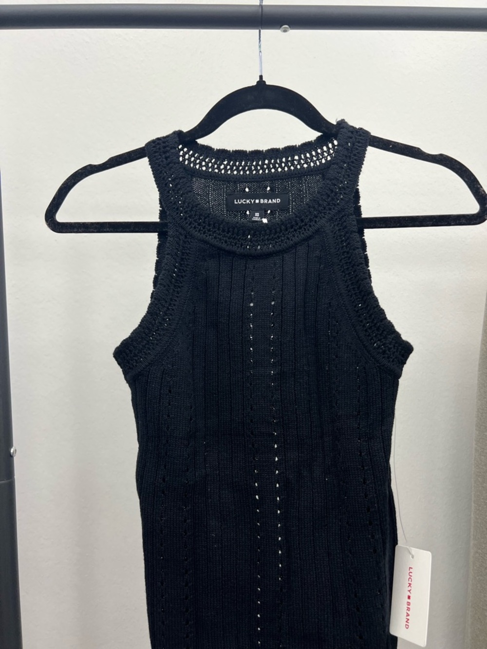 Lucky Brand Black Ribbed Knit Tank